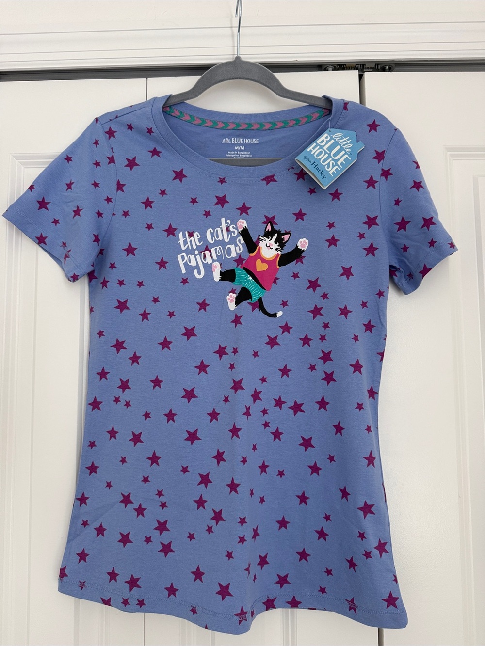 Blue House Women’s Purple Star 'The Cat's Pajamas' Short Sleeve Pajama Top